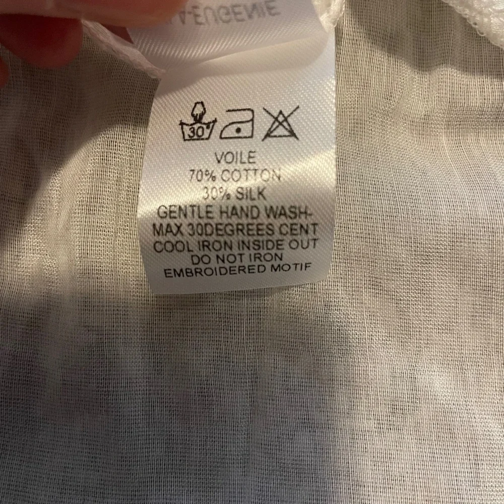 Lila‎ Eugenie Silk Cotton Beach Cover Up Dress White Bridal Wedding Girly Dainty - Picture 8 of 8